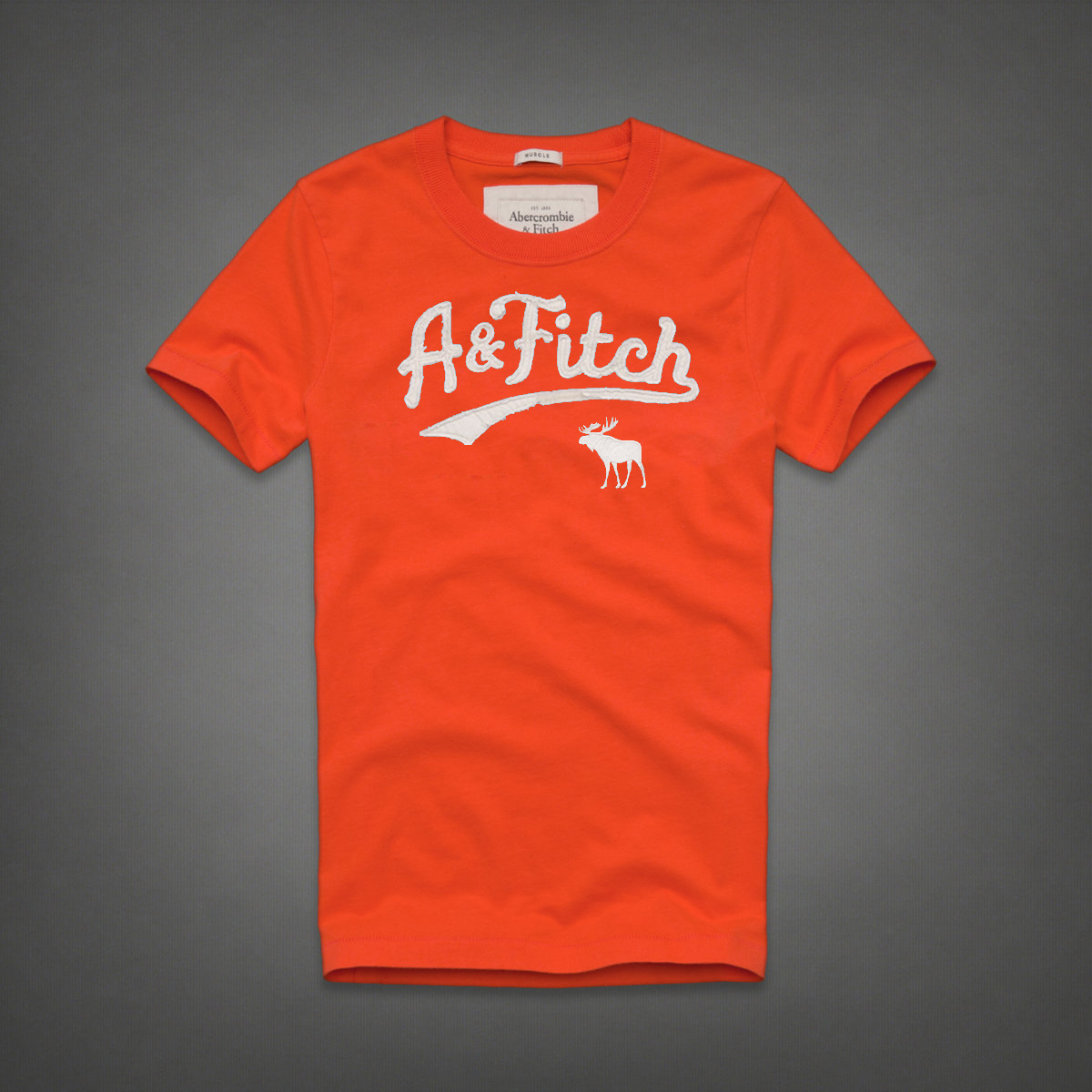 Abercrombie Fitch Hombres De Cuello Redondo Corto Remera AF5401